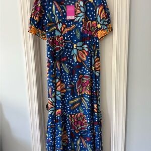 *NWT* Tabitha Brown Floral Blue Maxi Dress
